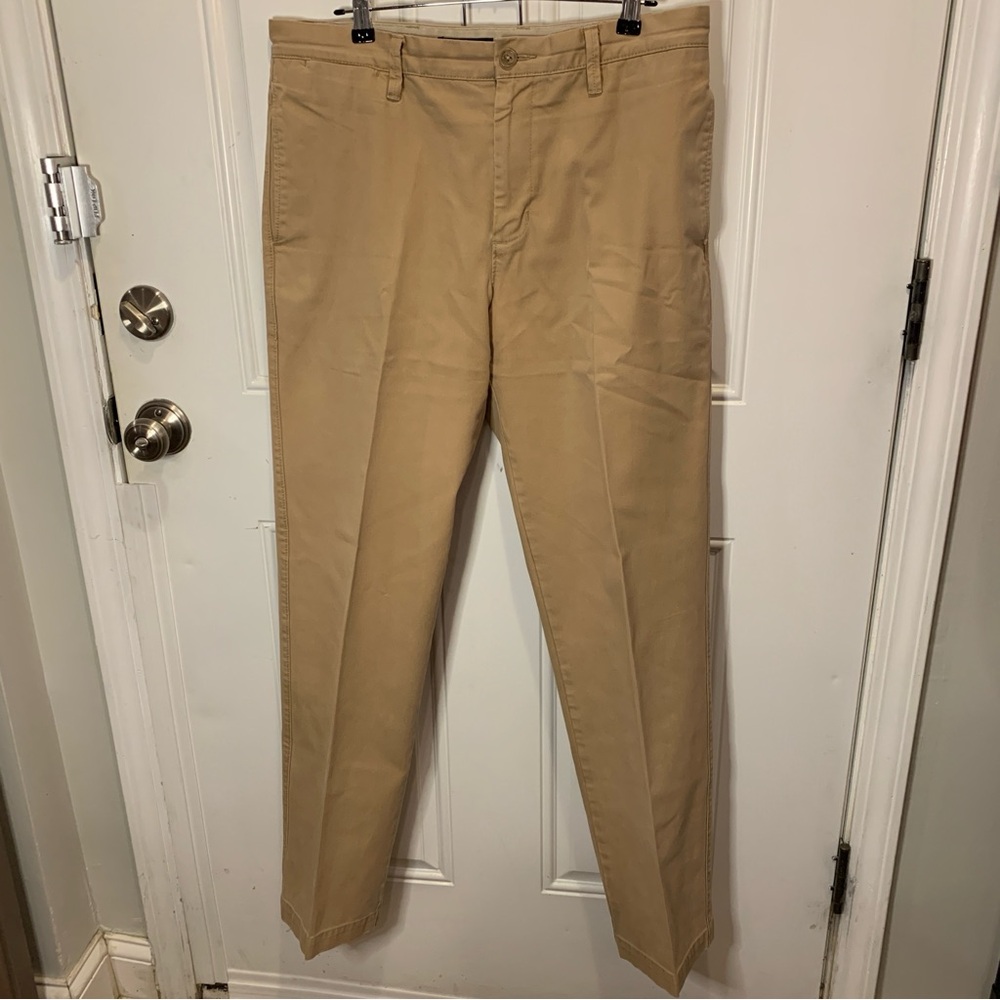 Banana Republic Classic Khaki Tan Slim Fit Chinos Chino 100% Cotton Trousers 33